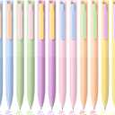 BAYTORY 12Pcs Retractable Colored Gel Pens, Quick Dry Vintage Ink Assorted Pen, 0.5mm Fine Point Smooth Writing Comfortable to Use for School Supplies Journaling Marking Stationery (Cream)