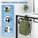 Heavy-Duty Backpack Hanger for Desk & Table, Adjustable Desk Hook for Bag with 80lb Capacity, T-Shape Backpack Holder & Purse Hook for Table, Clip-On Desk Bag Hook for Office Classroom Home