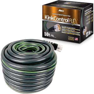 Kink Control Flex Advanced Hybrid Hose - 50 Ft Outdoor Hose, 40% Lighter, Ultra Flexible, Easy to Maneuver, Neverkink Technology, Durable Construction