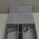 Mlikero Card Deck Case, 2400+ Trading Card Storage Box with 10 Colorful Dividers and 4 Foam Stoppers, Leather Magnetic Closure Commander Deck Box Fit for MTG, TCG (4 Rows, Black&Grey)