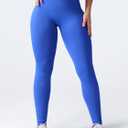 VOYJOY Women Seamless Impact Leggings Scrunch Workout Leggings Medium Waist Tummy Control Butt Lifting Gym Yoga Pants (Blue, S)