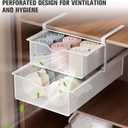 Underwear Drawer Organizer for Closet, Hanging Pull-Out Bra Sock Lingerie Storage Basket - Double-Layer Mesh Undergarment Organizer, Multifunctional Space-Saving Wardrobe Organizer for Bedroom