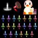20 PCS Light Up Duck Plug, 16 Luminous Modes Mount, LED Light Holder for Jeep Dash and Fixed Display, Gift for Jeep Lover Interior (Excluding Duck) (Transparent 20PCS)