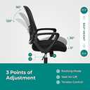 Amazon.com: Office Chair, Mid Back Computer Ergonomic Mesh Desk with Larger Seat, Executive Height Adjustable Swivel Task with Lumbar Support and Armrests for Women Adults : Home & Kitchen