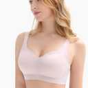 Bras for Women No Underwire, Wireless Bras with Support, Breathable Padded Everyday Bra, Purple 3X-Large