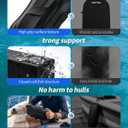 OCEANBROAD EVA Boat Fenders, 17" x 8" Boat Bumpers for Docking, with Quick-Lock Rope & Strap, Fit for Pontoon, Jon, Ski and Fishing Boats, Marine-Grade Foam for Hull Protection Black, FLOW - 2 Pack
