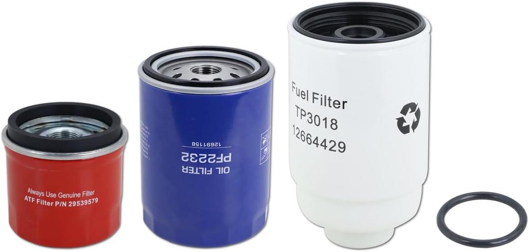 TP3018 Fuel Filter and 29539579 Transmission Filter and PF2232 Oil Filter Compatible with 6.6L Duramax Diesel Chevy Silverado Express GMC Sierra (1PCS)