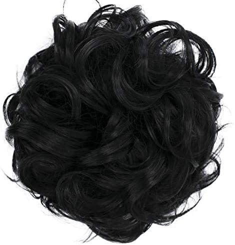 CAISHA Messy Scrunchie Bun Voluminous Wavy Hairpiece Heat-resistant Synthetic Fibres Black G1A