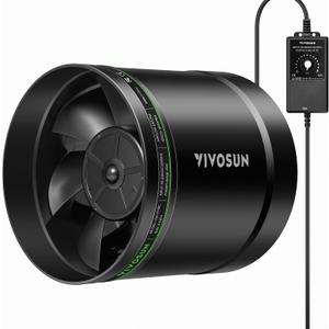VIVOSUN 8 Inline Booster Duct Fan with Speed Regulator, 640 CFM Quiet Exhaust Fan for HVAC Ventilation in Grow Tents, Basements, Bathrooms, Kitchens, and Attics