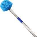 Cobweb Duster with Extension Pole, 10 FT Long Duster for High Ceilings, Walls, Medium Stiff Bristles Cobweb Brush with Lightweight Stainless Steel Pole for Outdoor Indoor Cleaning