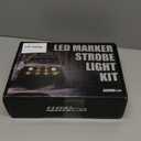 WINECO 8PCS LED Strobe Lights 12V Sync Feature Blue White 12LED Emergency Hazard Warning Lights with Strobe Controller for Trucks Vehicles ATV RV Cars Van