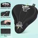 Zacro Bike Seat Cushion - Padded Gel Bike Seat Cover for Men & Women, Padding Bicycle Saddle fit with Peloton/Spin Stationary Exercise/Mountain Road Cycling Bike