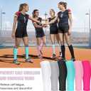 6 Pairs Calf Compression Sleeve Women Footless Compression Stockings Elastic Leg Sleeve for Running Nurse Pregnant (Gray, S)
