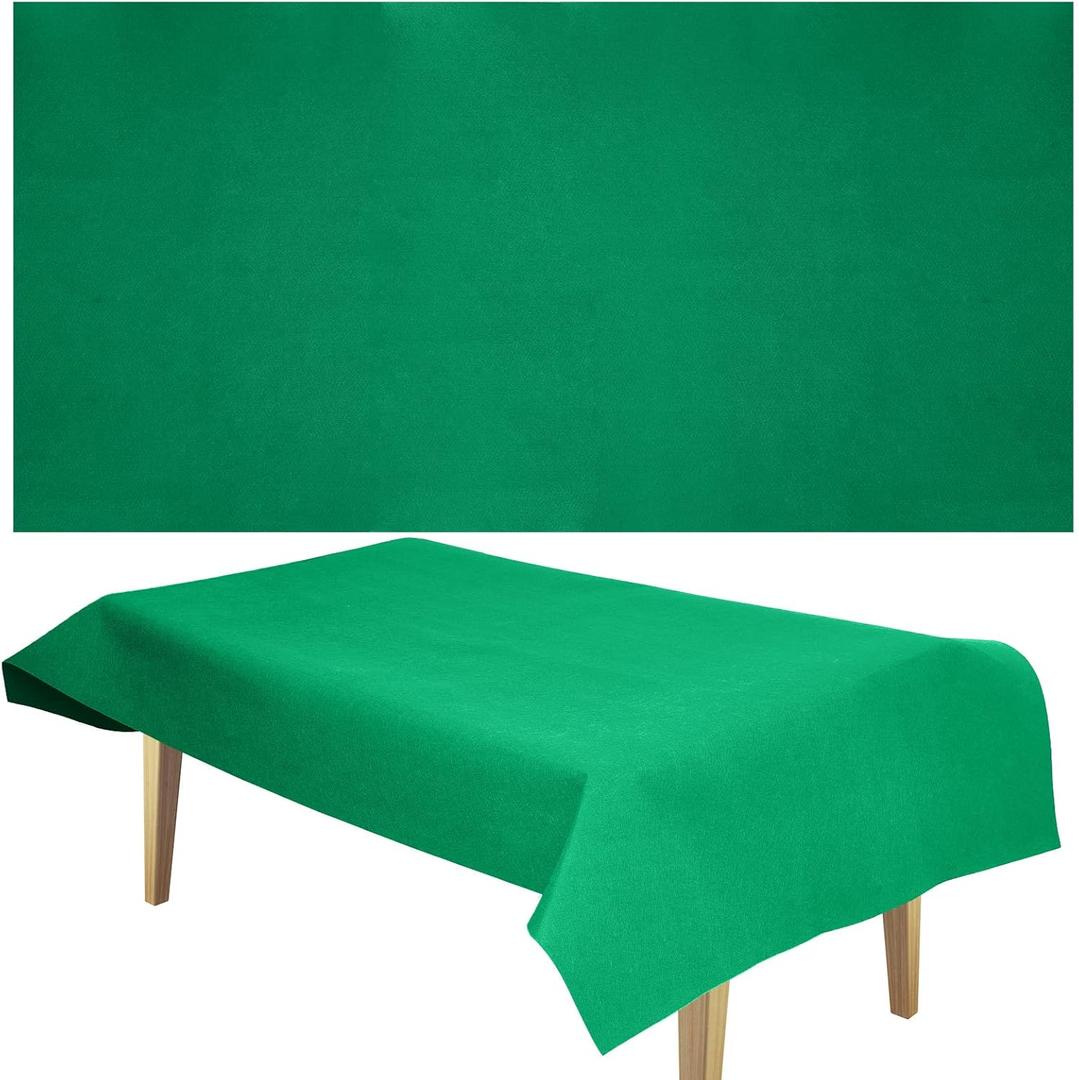 Mixweer 2-Piece Felt Game Table Cover Set - Rectangle 36 x 72 Inch Green Card Poker Table Cloth, Foldable Mahjong Mat for Casino Accessories, Ideal for Poker, Dominoes, and Card Games