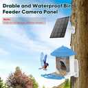 Solar Panel for Bird Feeder, Continuously 3W Power Supply for Your Bird Feeder Camera, Type-C Plug, White