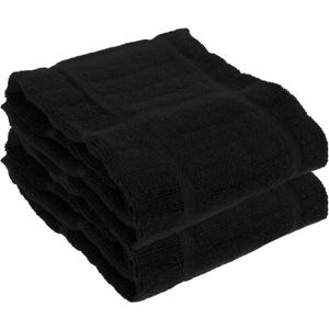 All-Clad Solid Kitchen Towels: Highly Absorbent, Super Soft Long Lasting - 100% Cotton, 17"x30" Tea Towels for Cleaning & Drying Dishes, Pans, Glassware, or Countertops, (2-Pack), Black