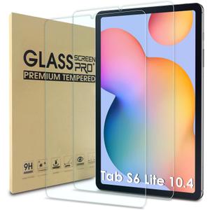 WD&CD 2 Pack Screen Protector Compatible with Samsung Galaxy Tab S6 Lite 10.4" 2024/2022/2020, 9H Hardness Tempered Glass Film Clear Anti-Bubble