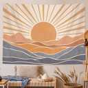 Lunerfex Boho Sun Tapestry Sunset Wall Tapestry, Mountain Tapestries for Bedroom 80s Tapestries Wall Hanging for Bedroom Living Room Decor Boho-3 44"x60"