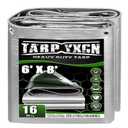 TA*RP YXCN Extra Heavy Duty Tarp 15x30 Ft, 16 Mil Thick (Silver/Green)