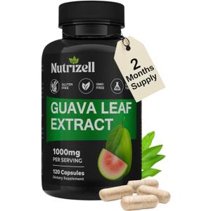 Guava Leaf Extract with Bitter Melon 1000mg Per Serving Herbal Guava Supplement for Metabolic Health & Digestion Support 120 Veg Capsules Non-GMO & Gluten-Free