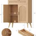Keehusux Fluted Buffet Cabinet with Storage and Drawer, Natural Oak, 27.6"Wx 11.8"Dx 39.8"H