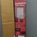 SUNOFF Cordless Blackout Roller Shades Blinds for Windows Free-Stop,Pull Down Room Darkening with Valance,Thermal Insulated Woven Fabric Window Door Blinds for Home,Office,Linen 35" W x 72" H