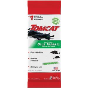 Tomcat Super Hold Glue Traps Rat Size for Rats, Mice, Snakes, Cockroaches, Spiders, and Scorpions, Ready-To-Use, 2 Traps (1-pack)