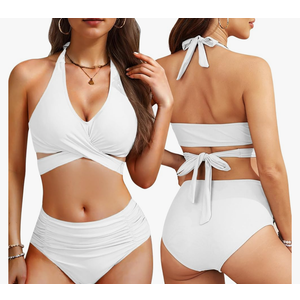 Zando High Waisted Swim Suits for Women 2025 Flattering 2 Piece Swimsuits for Curvy Women Tummy Control Bikini Bathing Suit
Size L