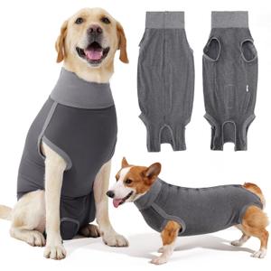 Dotoner Dog Surgery Recovery Suit Dog Suit for Male Female Neuter Anti-Lick Abdominal Wounds Bite Protective Outfit Alternative E-Collar & Cone Breathable Spay Suit for Medium Dogs, M
