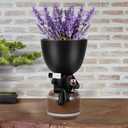 Wnsamoddy Funny Face Planter Pots with Drainage - Resin Head Flower Pot for Indoor Outdoor Succulents Cactus, Unique White Elephant Gifts for Wine & Plant Lovers, Home Office Desk Decor