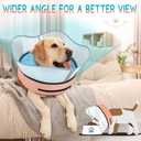 Supet Raised Inflatable Dog Cone Collar to Stop Licking, Soft Dog Cone Alternative After Surgery, Doggie Neck Donut Collar for  Dogs, L