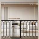 ALLAIBB Black 40.55" Extra Tall Wide 57.48-73.62" Baby Gate Pressure Mounted Walk Through Child Kids Safety Toddler Tension Pet Dog Gates with Extension for Doorways Kitchen