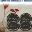 Stylish Burner Covers Set of 4 for Range Accessories, Gratitudes Chalkboard Metal Stove Burner Cover for Expanding Counter Space Stovetop Decor, Burner Covers for Electric Stove