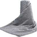 Acdyion Weighted Blanket Cover 48x72, Grey Minky Dot & Fleece Removable Duvet Cover with 12 Ties, Washable Fabric for 48x72 Weighted Blankets, Soft Minky and Cozy Fleece Dual-Sided Cover