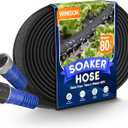 Upgrade Heavy Duty Soaker Hose, Thickened Flat Garden Hoses, Leak-proof and Flexible Drip Irrigation Tubing, Save 80% Water (50 FT) (Blue)