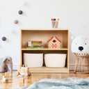 Montessori Toy Shelf, Kids Bookshelf and Toy Storage, Small Bookshelf for Kids, 2-Tier Wooden Storage Shelves for Classroom, Kindergarten, Kids Room, Playroom, Daycare Center and More.