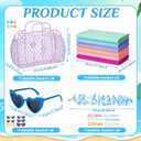 24 Pcs Pool Party Favors for Women Girls Trip Gifts, Summer Beach Bachelorette Party Supplies Includes Jelly Baskets, Heart Sunglasses, Beach Towels, Hawaiian Leis