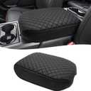 KBH Center Console Armrest Cover for Nissan Titan 2016-2024, Bucket Seat, Vinyl Leather Car Arm Rest Lid Protector, Anti-Scratch, Black
