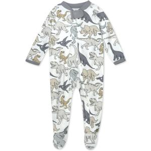 HonestBaby Baby-girls Sleep and Play Footed Pajamas One-piece Sleeper Jumpsuit Zip-front Pjs Organic Cotton for Baby Girls, Unisex, 3-6 Months