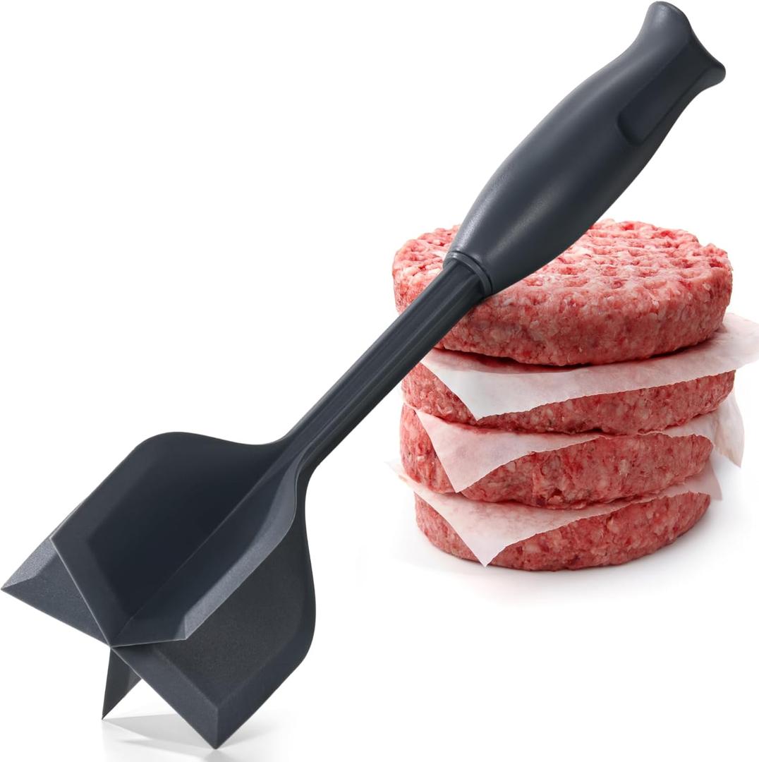 Li&Zhao Ground Beef Chopper Tool - Meat Chopper for Ground Beef Ground Meat Smasher Hamburger Smasher Tool Ground Beef Masher Meat Spatula Chopper Potato Mashers Heat Resistant Nylon for Mix and Chop (Black)