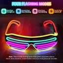 YouRfocus LED Light Up Glow in the Dark Neon Rave Glasses for Party, EDM, Halloween and Christmas (Shutter Multi-color)