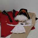 Mens George Washington Costume Founding Father Costume Adult Hamilton Colonial Revolutionary War Outfit with Wig Hat (Large, Red)