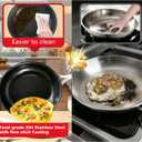 12 Inch Nonstick Frying Pan, Tri-Ply Clad Stainless Steel Skillet with Reinforced Coating, Detachable Handle with Silicone Sleeve, Dishwasher & Oven Safe, Induction Compatible, PFOA-Free