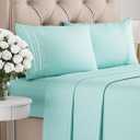 Queen Size 4 Piece Sheet Set - Comfy Breathable & Cooling Bed Sheets Set - Hotel Luxury Bedding for Women, Men, Kids, Teens, Boys & Girls - Deep Pockets, Ultra-Soft, Wrinkle Free - Oeko-Tex - Spa Blue