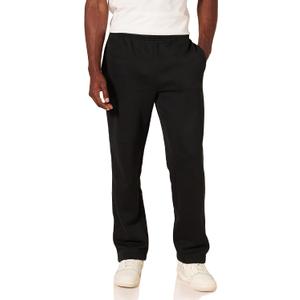 Amazon Essentials Men's Fleece Open Bottom Sweatpant (Large, Black)