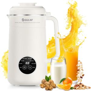 Nut Milk Maker Machine - 8 in 1 Soy Milk Maker Machine 40 Oz with Self-Cleaning, 24H Delay Start & 12H Keep Warm, Automatic Plant-Based Milk Blender for Almond, Oat, Coconut, Soybean (White)