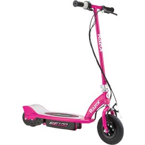 Razor E100 Electric Scooter for Kids Ages 8+ - 8" Pneumatic Front Tire, Hand-Operated Front Brake, Up to 10 Mph and 40 Min of Ride Time, for Riders Up to 120 Lbs (Pink)