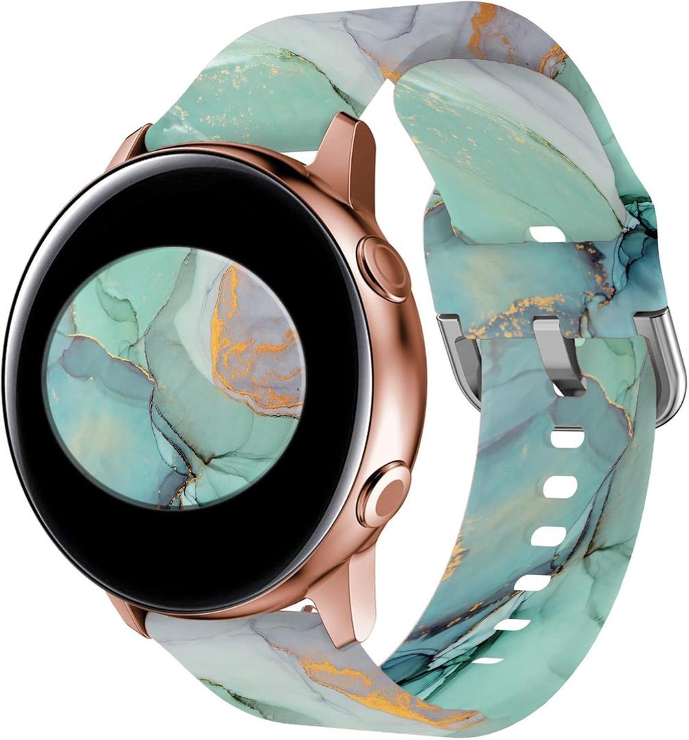 Compatible for Samsung Galaxy Watch 6 5 4 Band/Active 2 Watch Bands 40mm 44mm,Watch 4 Classic Band 46mm 42mm/Galaxy Watch 3 Band 41mm 45mm Gear S3 Frontier (Marble Blue)