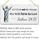 Inspirational Christian Wall Art Wood Sign - As For Me and My House We Will Serve the Lord Wood Sign Rustic Farmhouse Bible Verse Plaque, Religious Home Decor, Wedding & Housewarming Gift 12x6 Inch