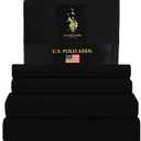 U.S. Polo Assn. Soft Jersey Knit Bed Sheet Set, Cotton-Rich, All-Season Comfort, Hotel Quality (Black)